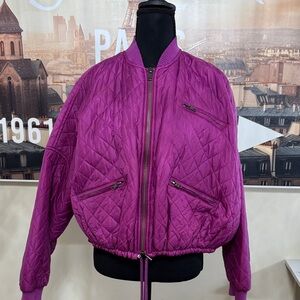 Free people easy Quilted Purple Bomber Jacket